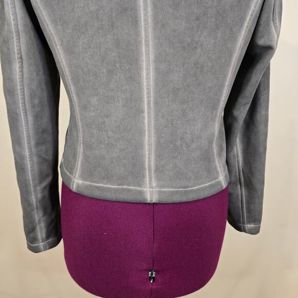 Women's Shinestar Gray Faded Look Suede Cropped Jacket | Size Medium - Picture 8 of 10
